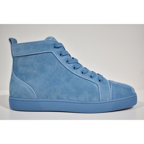 Christian Louboutin Louis Orlato Flat Panorama Blue High Top Sneaker 44.5 11.5 - Picture 2 of 12